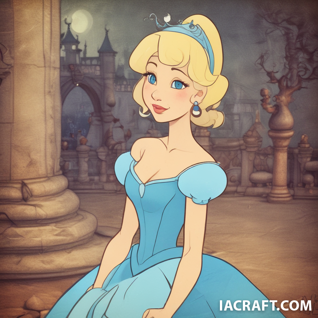 
Image of Cinderella, cartoon, Disney, aged effect,