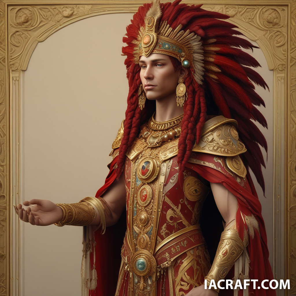 "Portrait complet ultra réaliste de Neftou, Archi-Chamane du Phénix, 29 ans, 1m78, poitrine très opu...