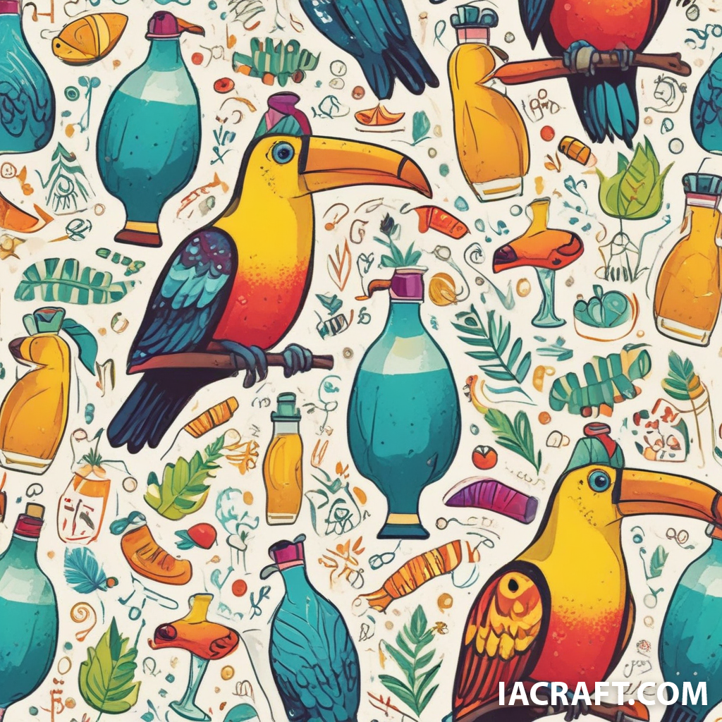 il faudra que tu me crée une bouteille de tequila en forme de tête toucan avec un capuchon avec des ...
