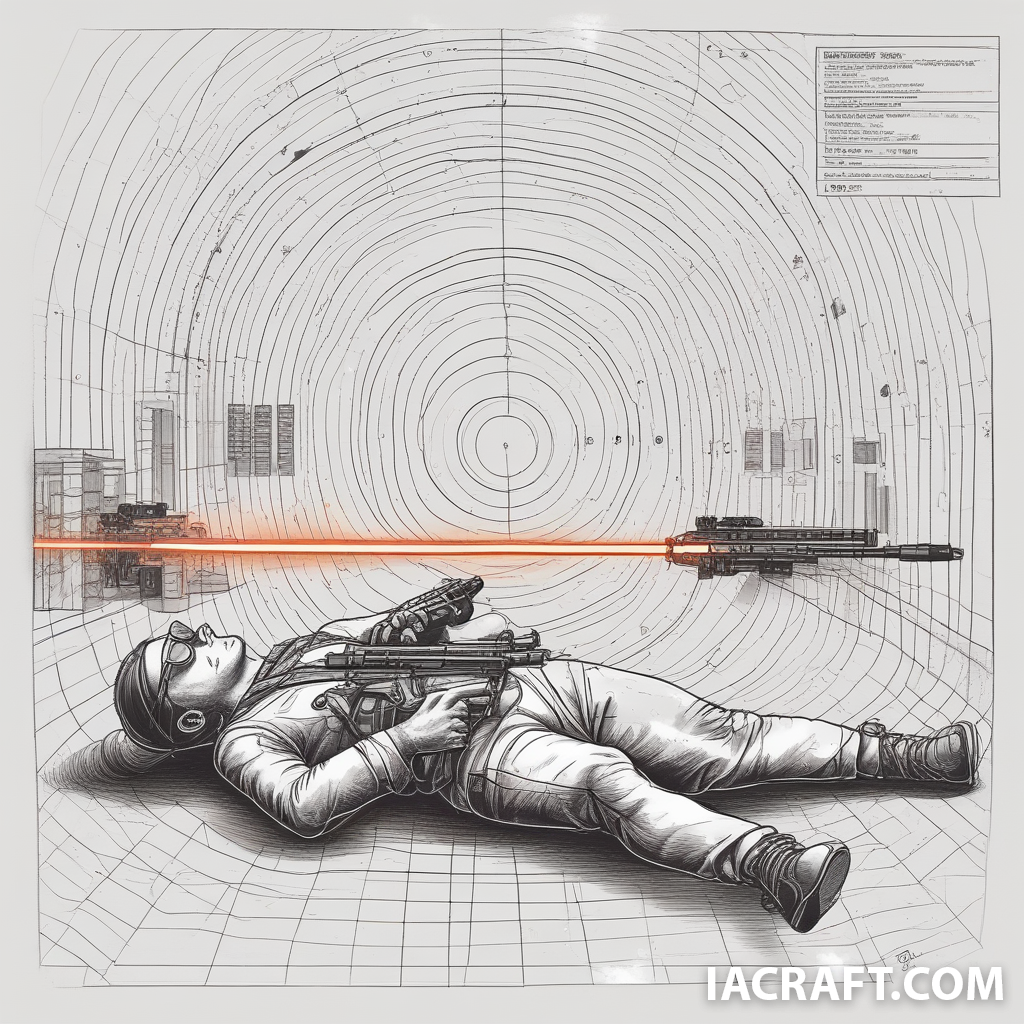 Je voudrais une image sous forme de schéma avec un des participants alonges qui tir avec une carabin...