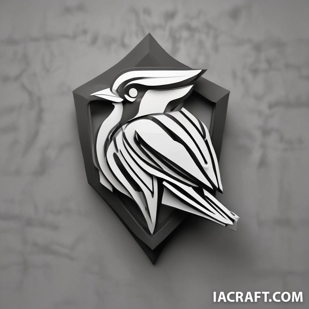 A modern, clean 3D emblem logo forming the geometric silhouette of a stylized bird incorporating the...
